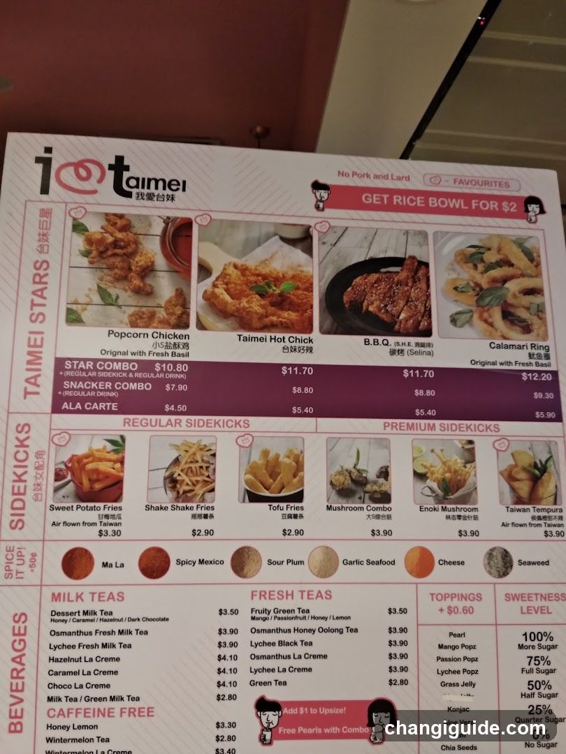 Taipei Menu