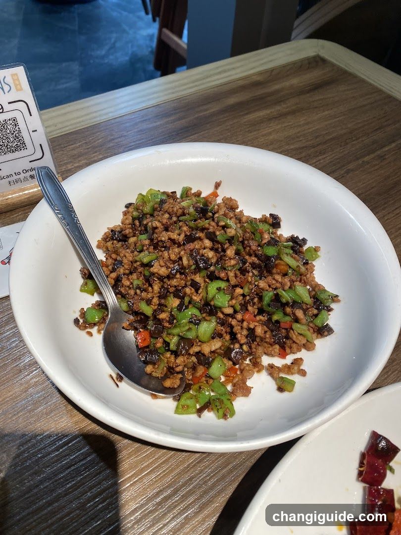 Dish with minced meat and vegetables
