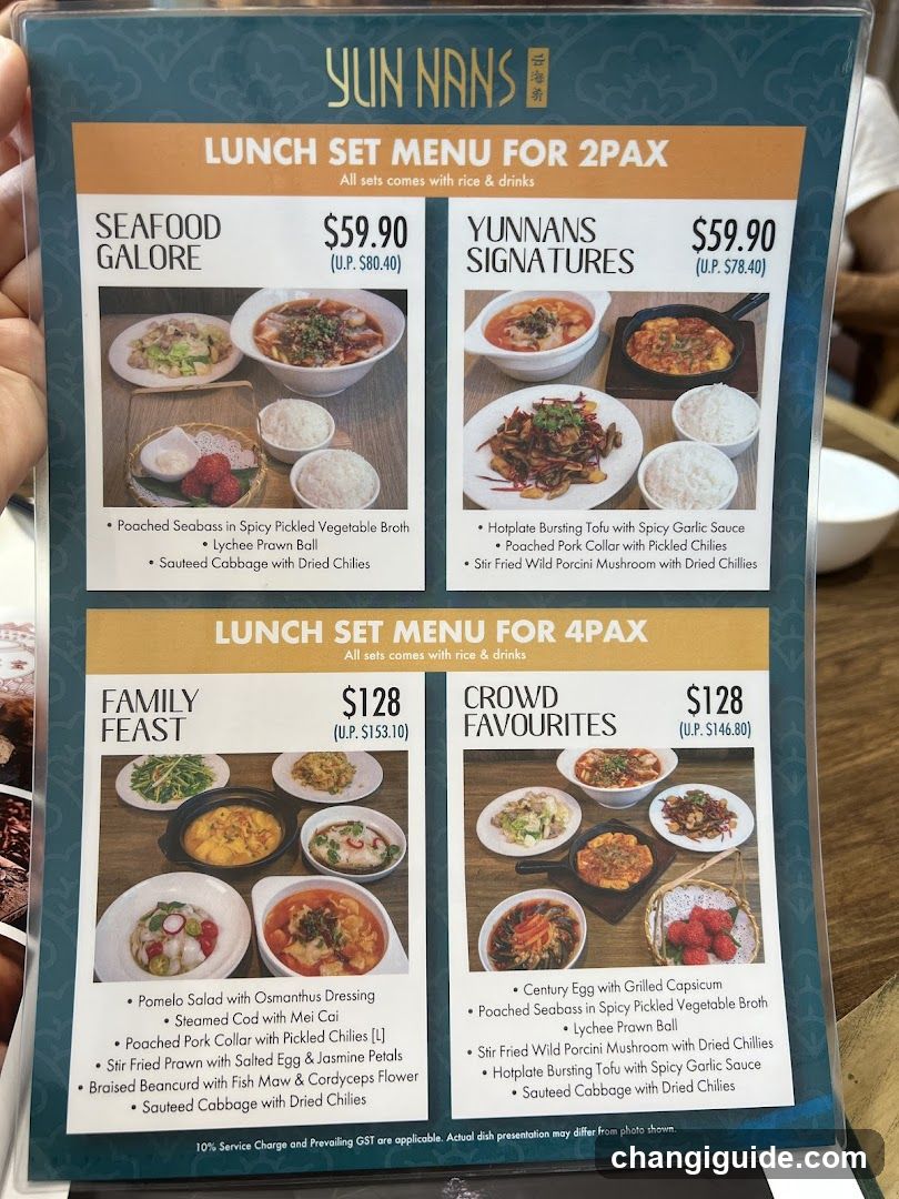 Yun Nans Lunch Set Menu
