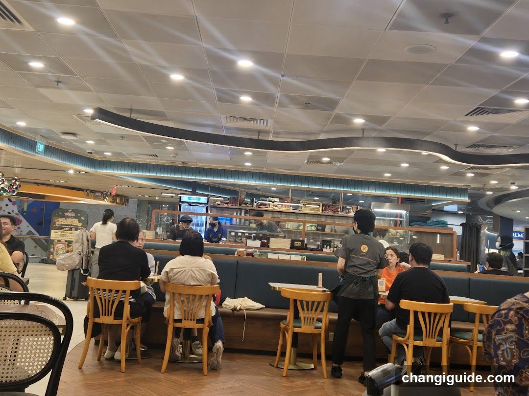 Coffee Shop Interior with Customers and Staff