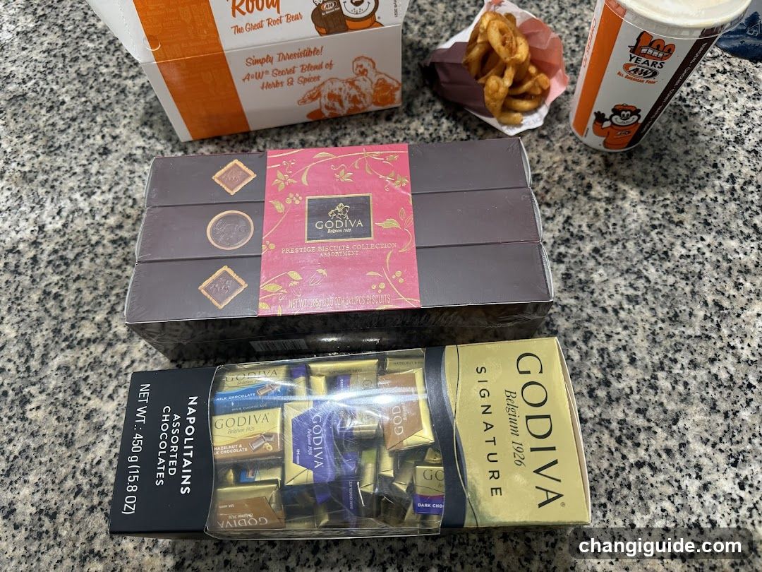 Food and Chocolate Products on Counter