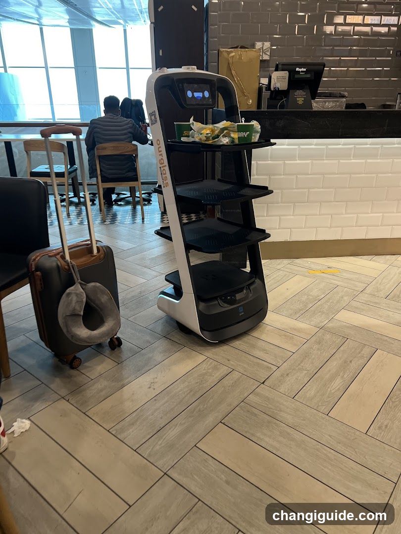 Airport Lounge with Service Robot