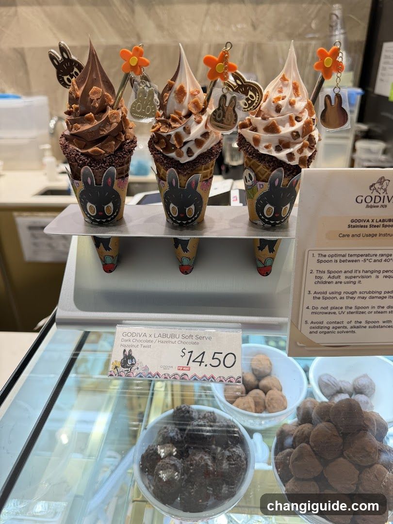 Godiva x Labubu Soft Serve Display