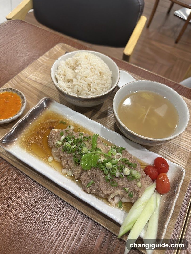 Steamed Fish with Rice and Soup