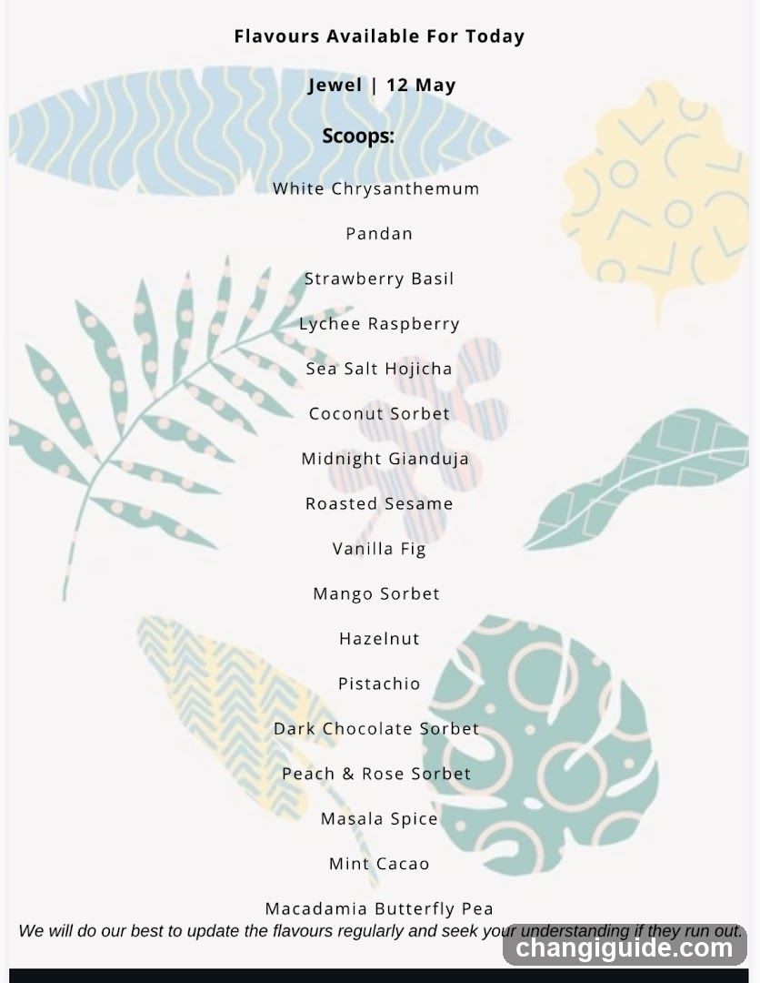 Flavours Available For Today - Jewel | 12 May