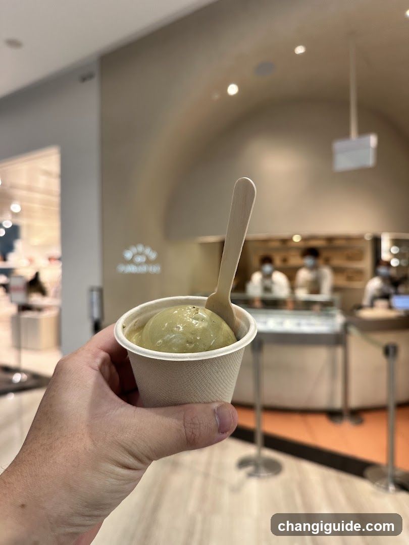 Ice cream cup in hand