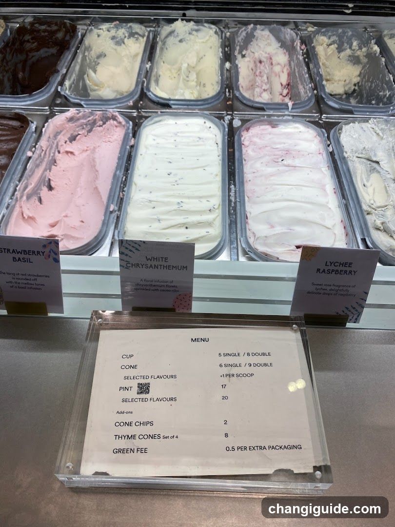 Gelato Display and Menu