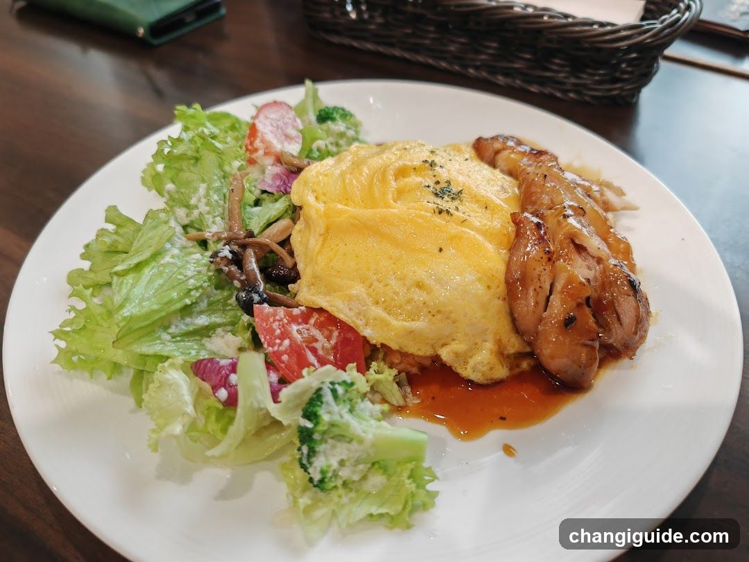 Omelette and Chicken Salad Plate