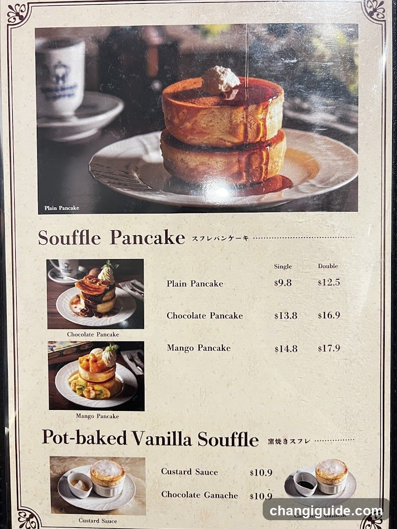 Souffle Pancake Menu