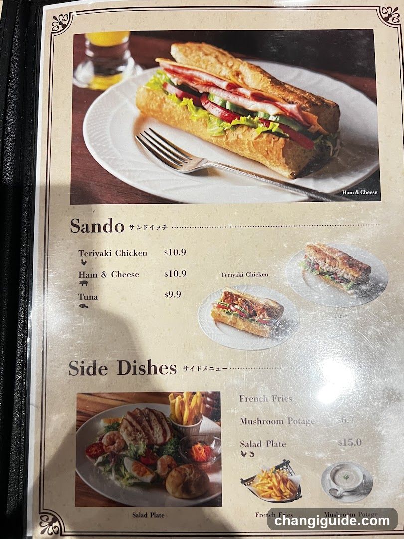 Sando Menu Page