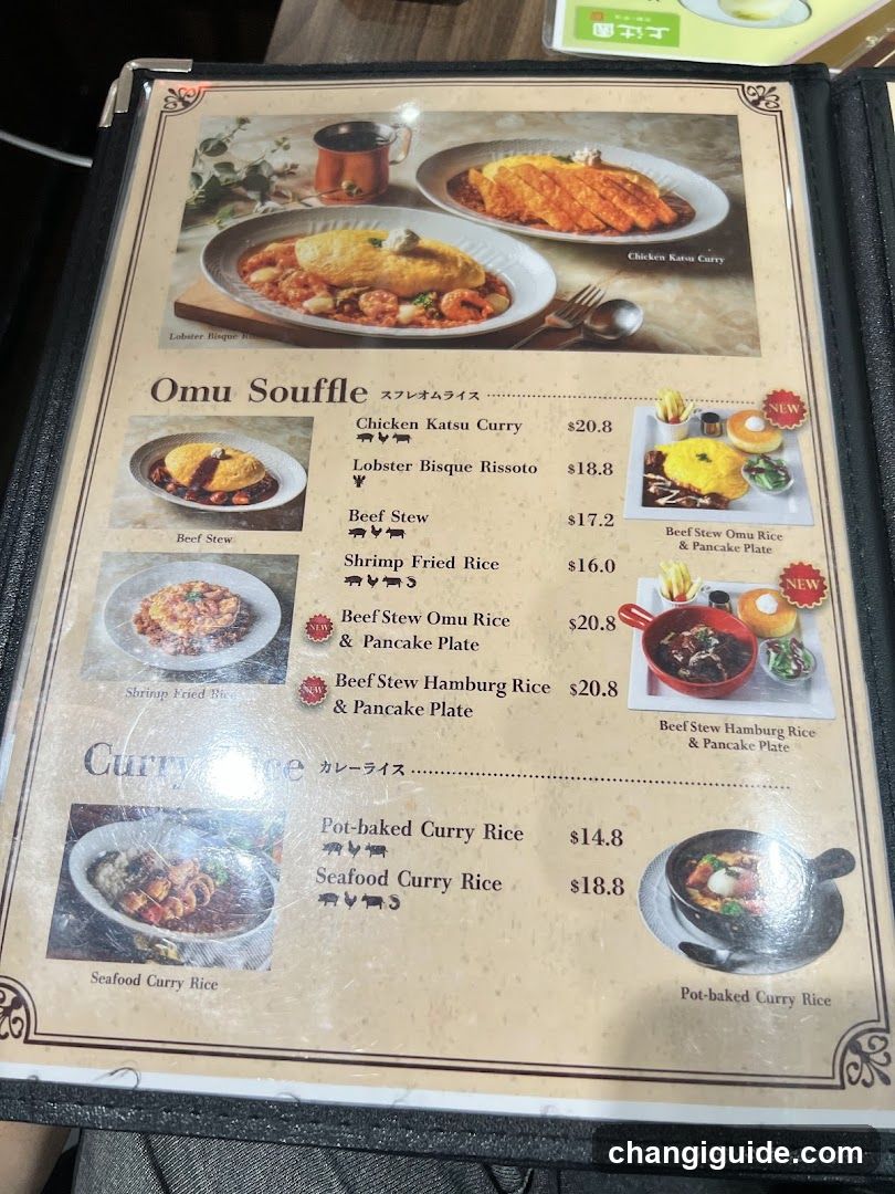 Omu Souffle & Curry Rice Menu