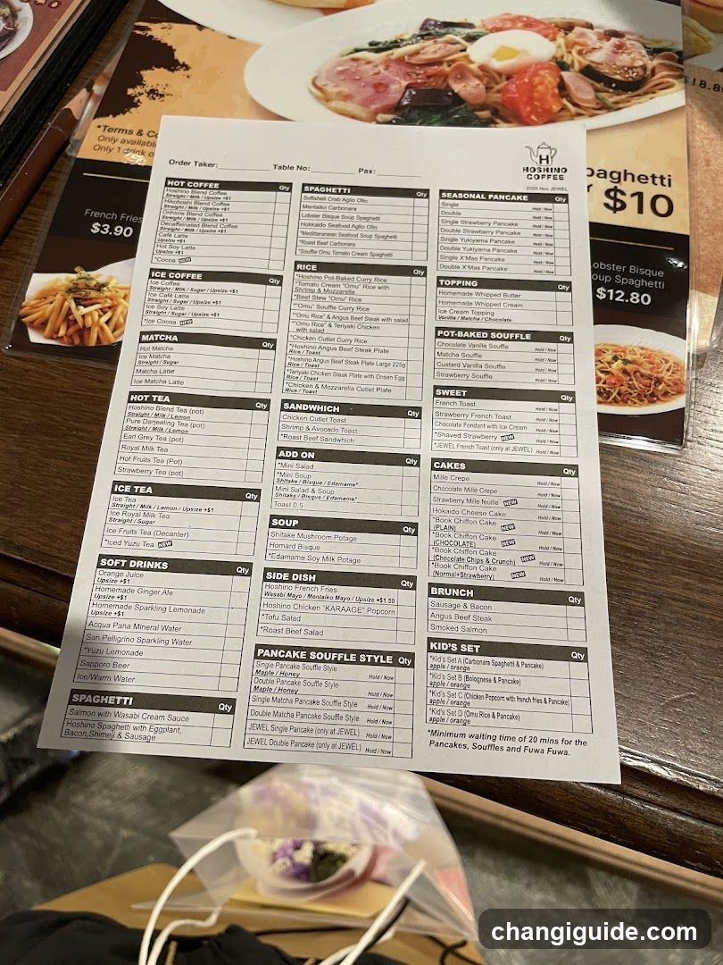 Hoshino Coffee Menu