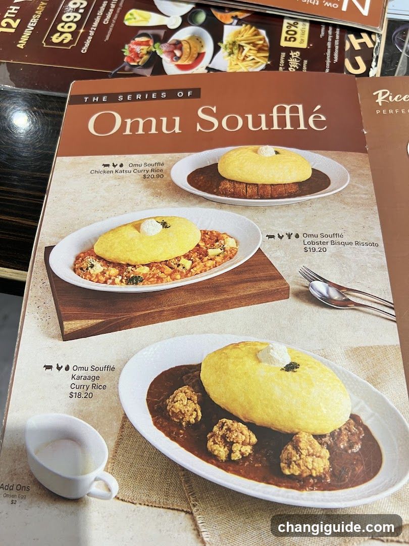 Omu Soufflé Menu Page