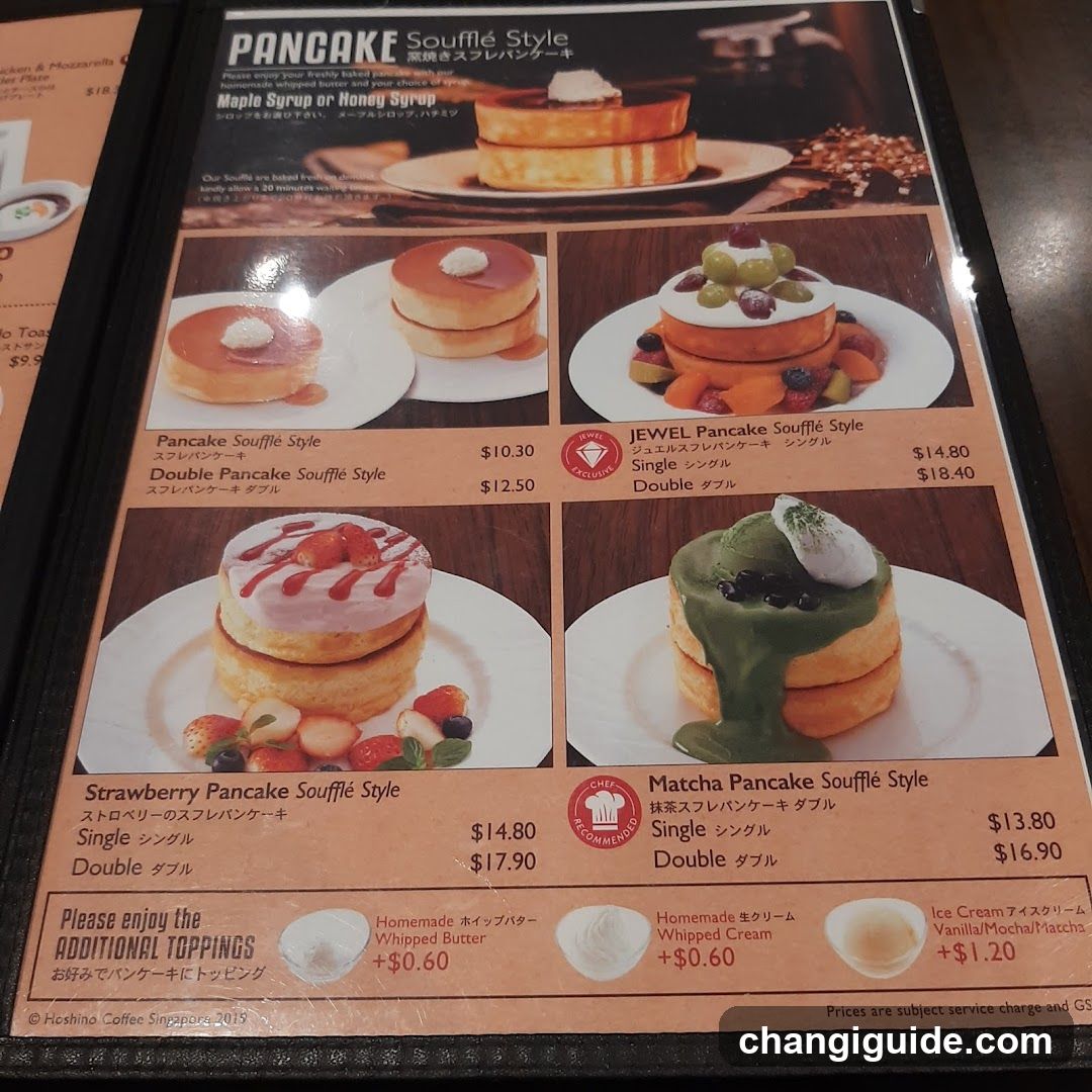 Pancake Soufflé Style Menu