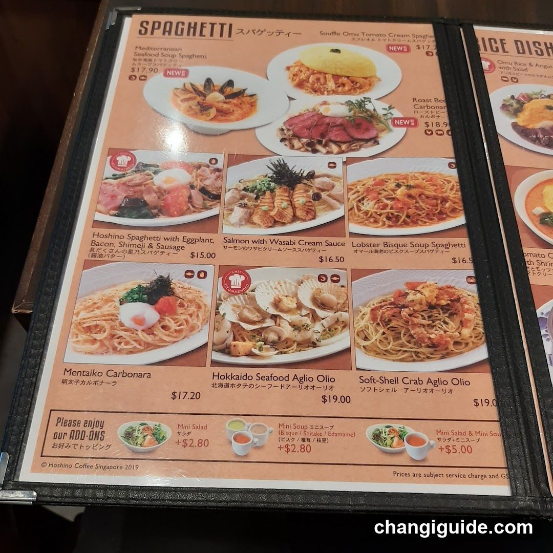Spaghetti Menu