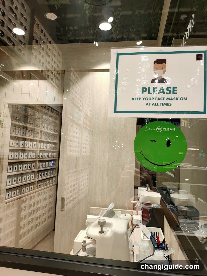 Mask Reminder Sign at Store Entrance