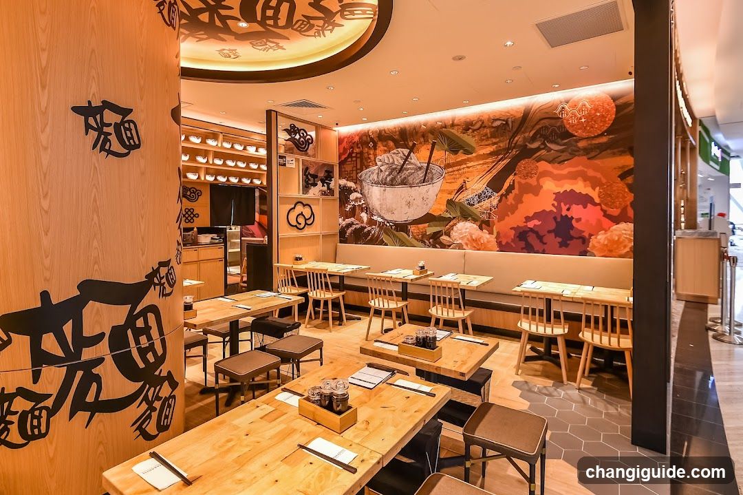 Restaurant Interior with Artistic Wall Decor