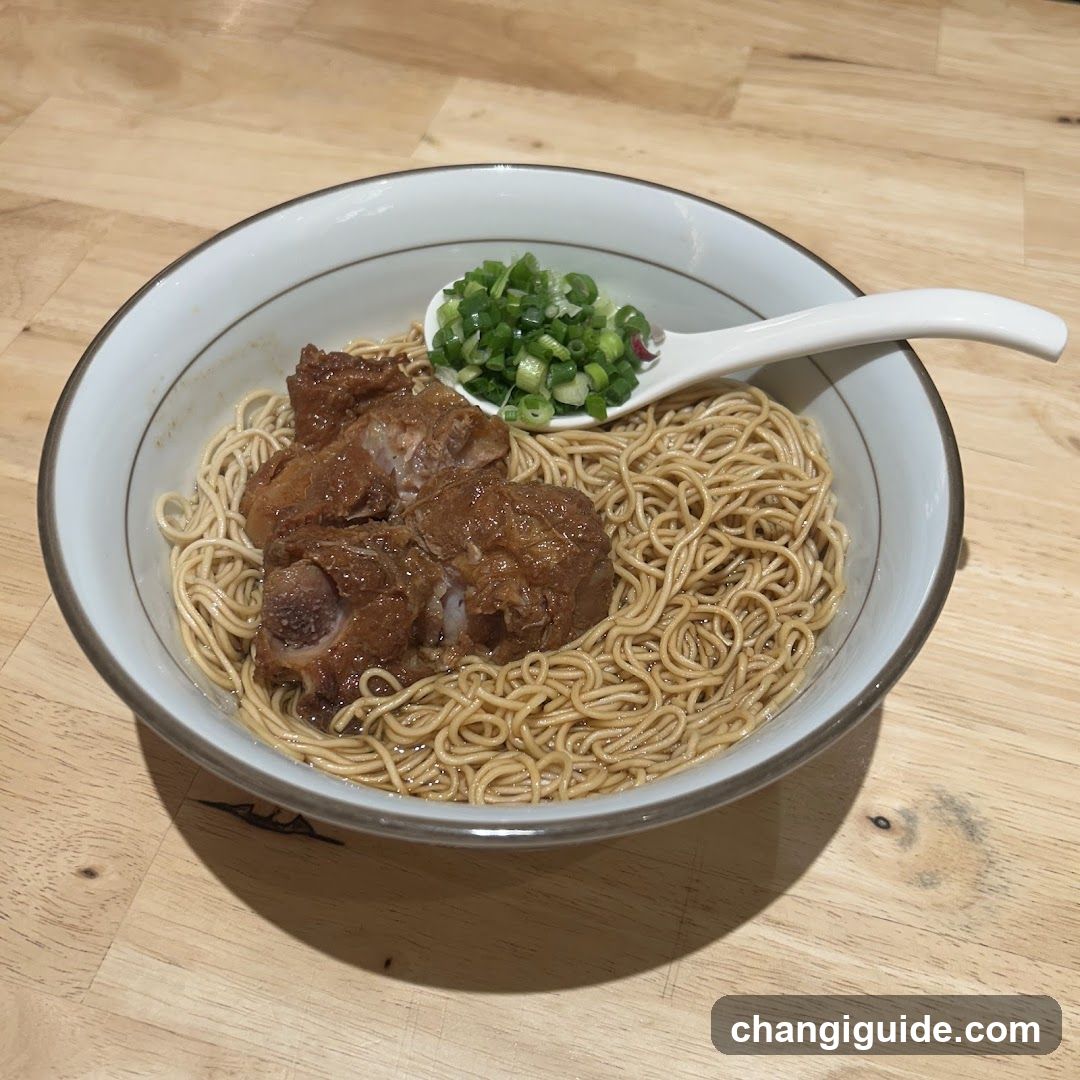 Bowl of Noodles with Meat and Scallions