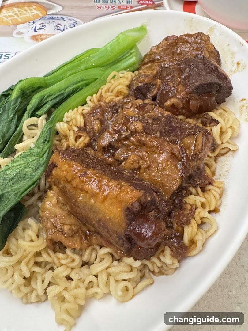 Braised Pork Noodles with Greens