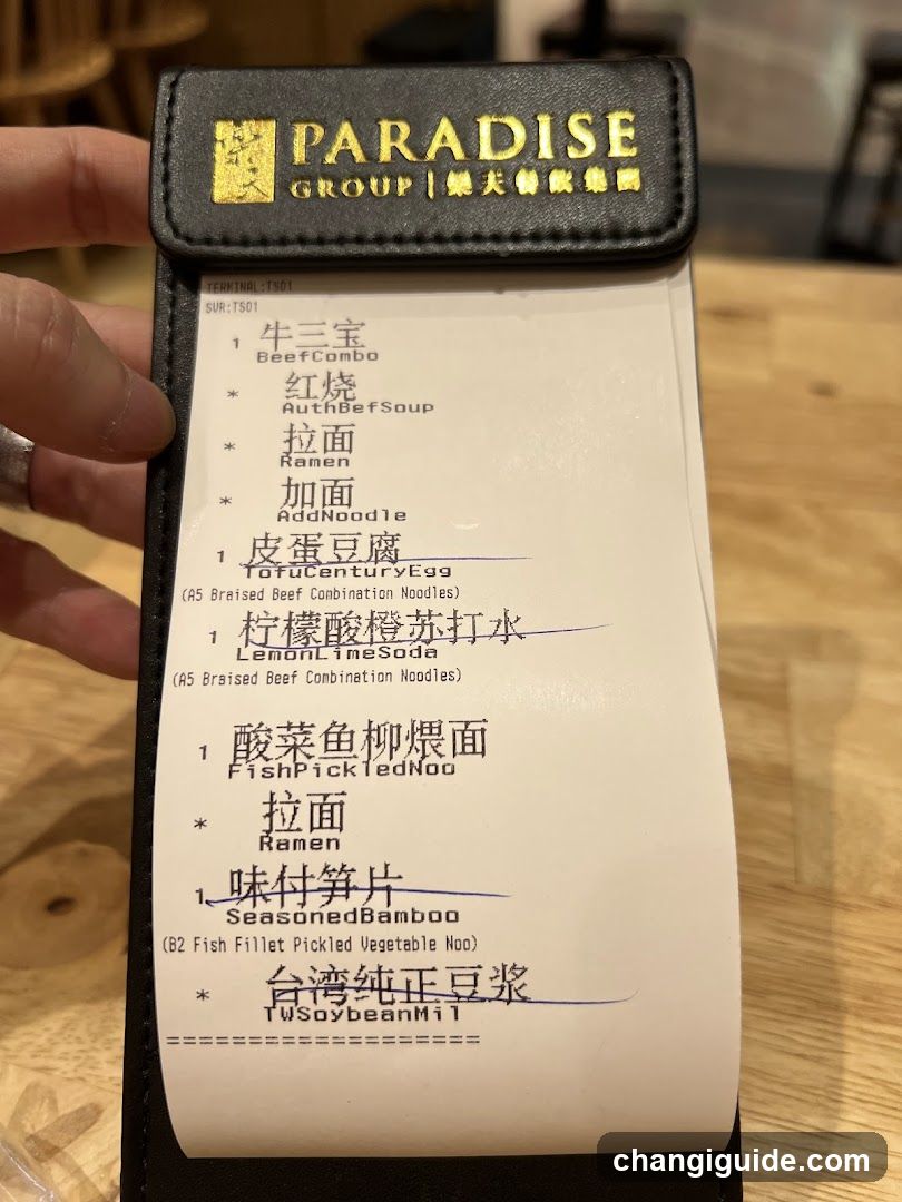 Paradise Group Receipt
