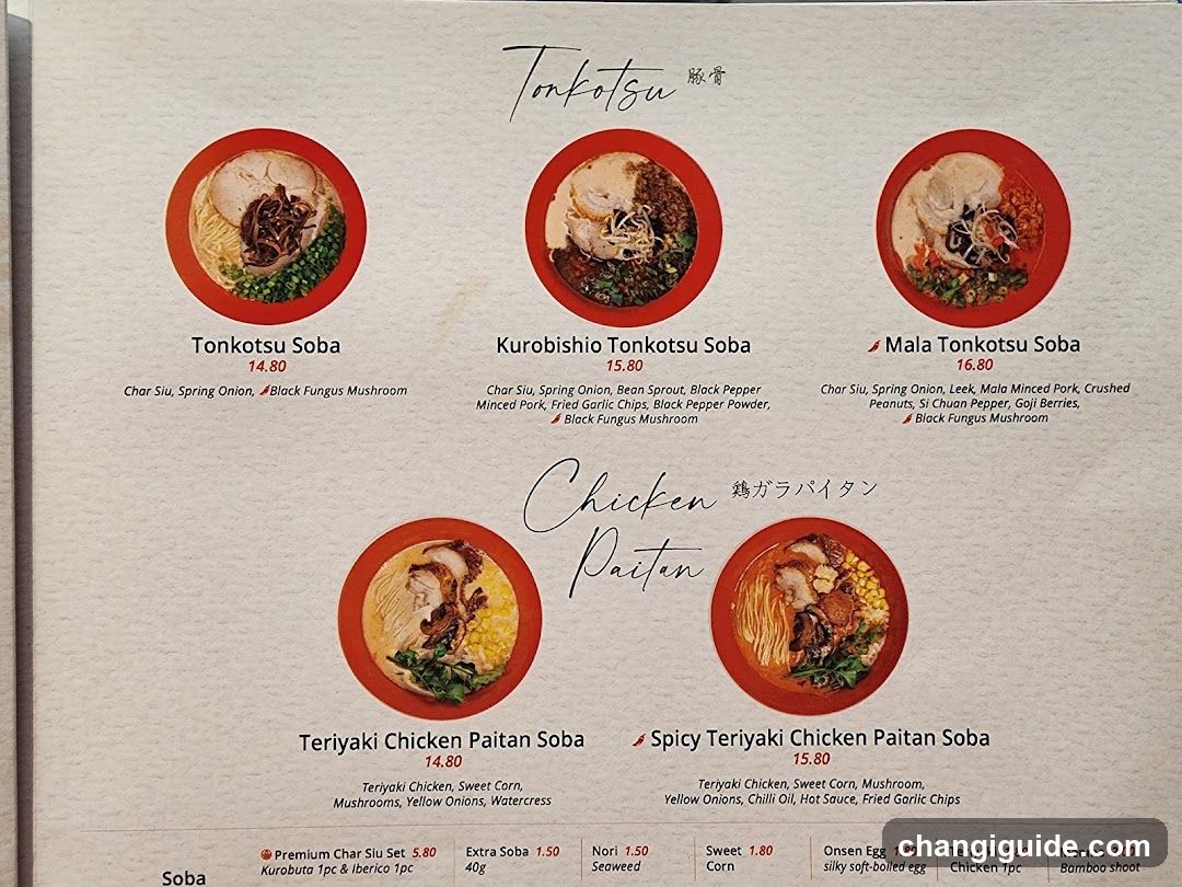 Tonkotsu & Chicken Paiten Menu Page