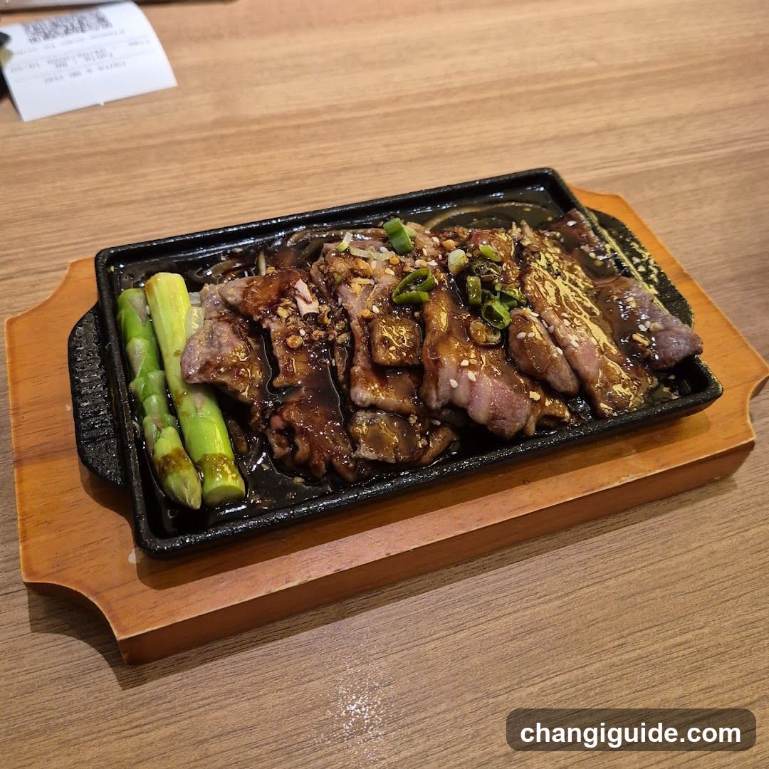 Sizzling Meat Dish with Asparagus