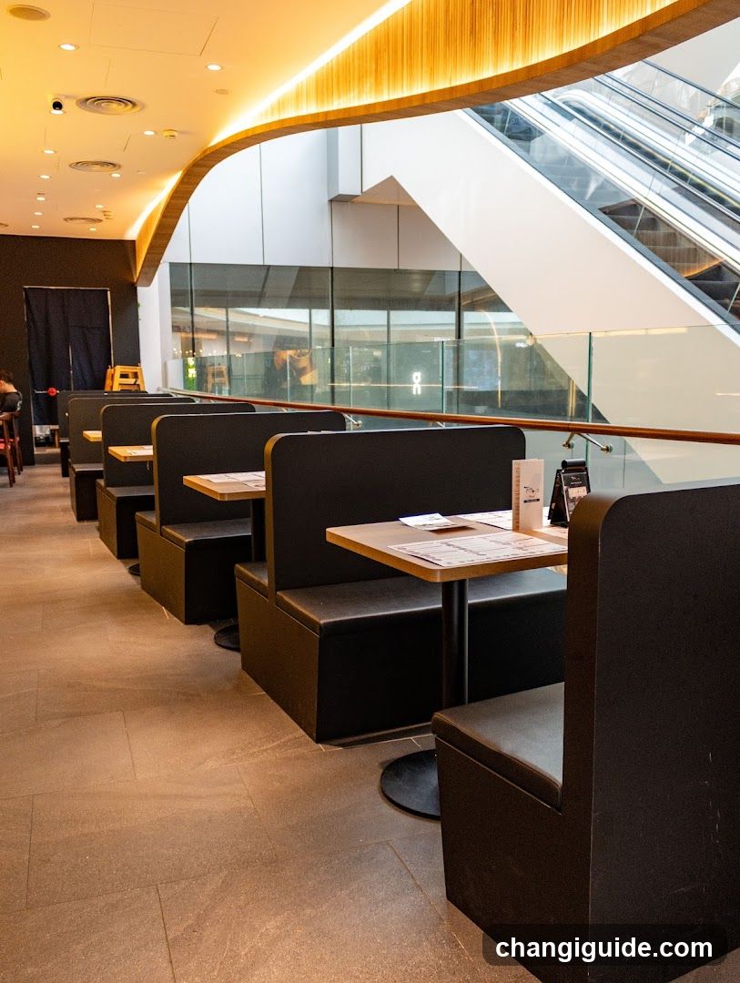 Modern Cafe Interior with Booth Seating