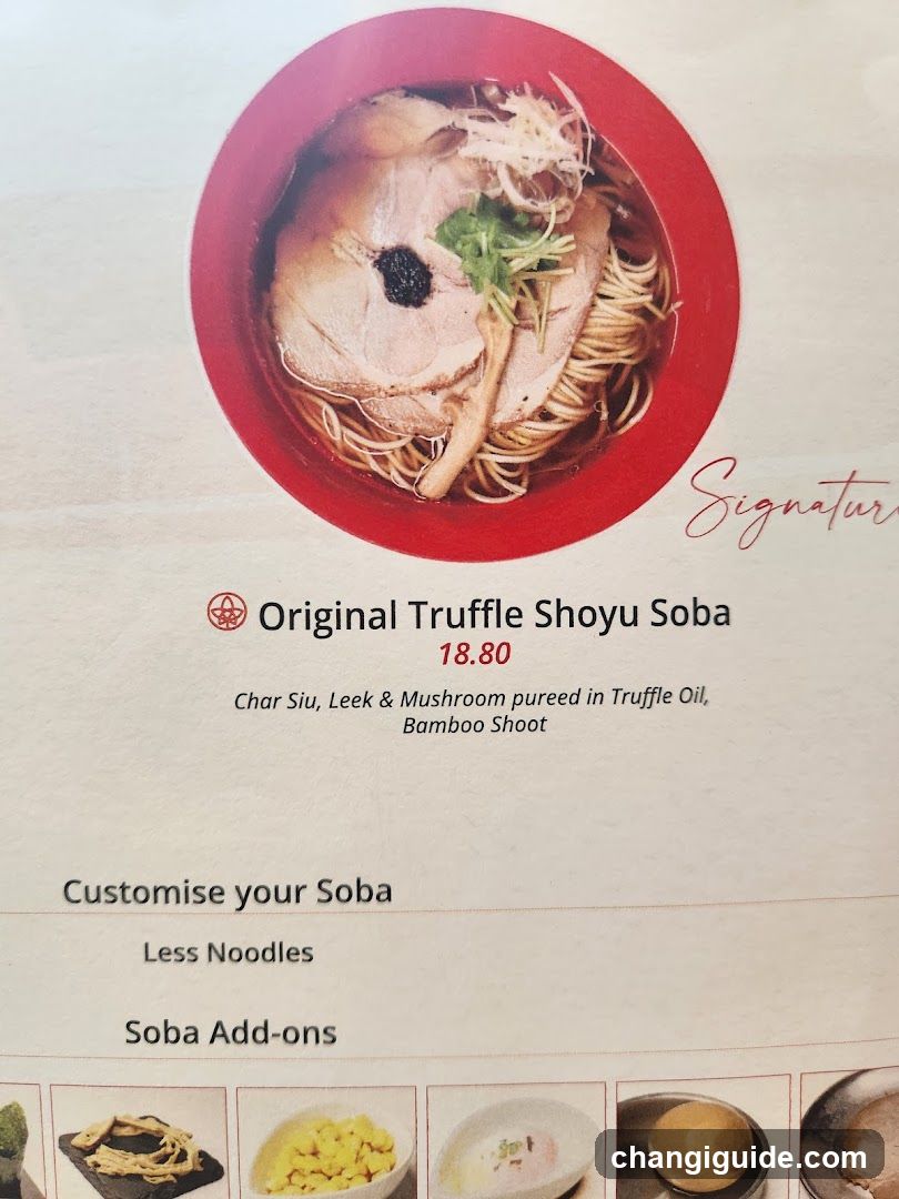 Original Truffle Shoyu Soba Menu Page