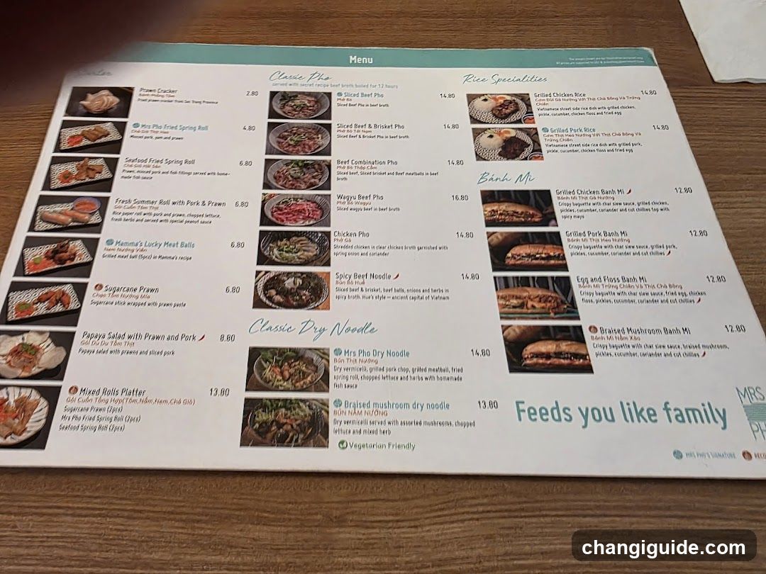 Pho Menu