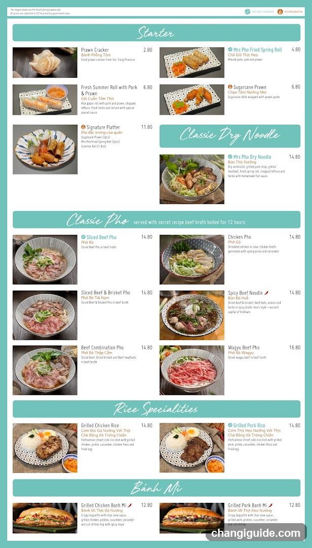 Classic Dry Noodle & Pho Menu