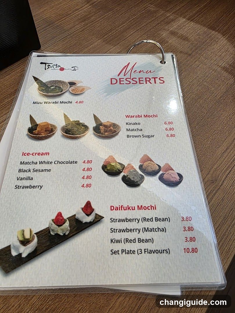 Tatsumi Desserts Menu