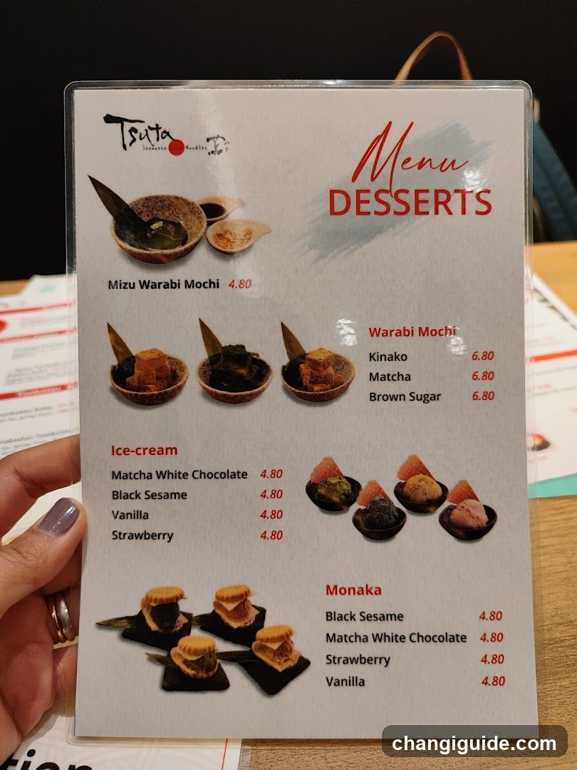 Tsuta Desserts Menu