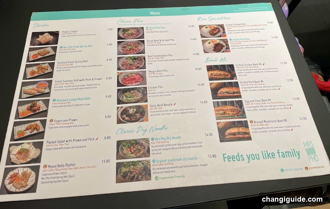 MRS PHO Menu
