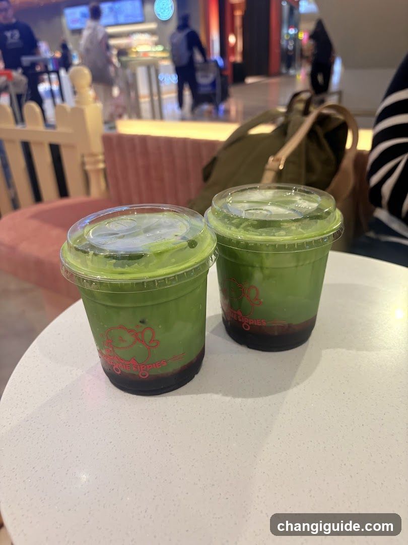 Matcha Drinks at a Cafe