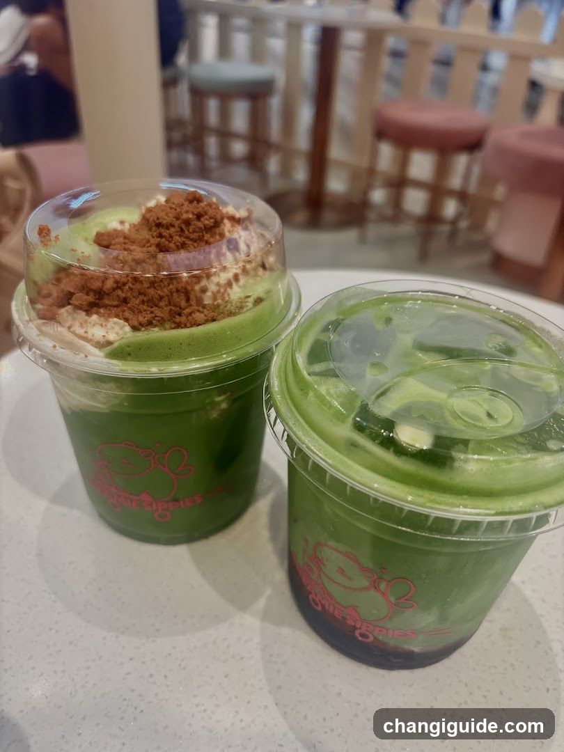 Matcha Drinks with Toppings