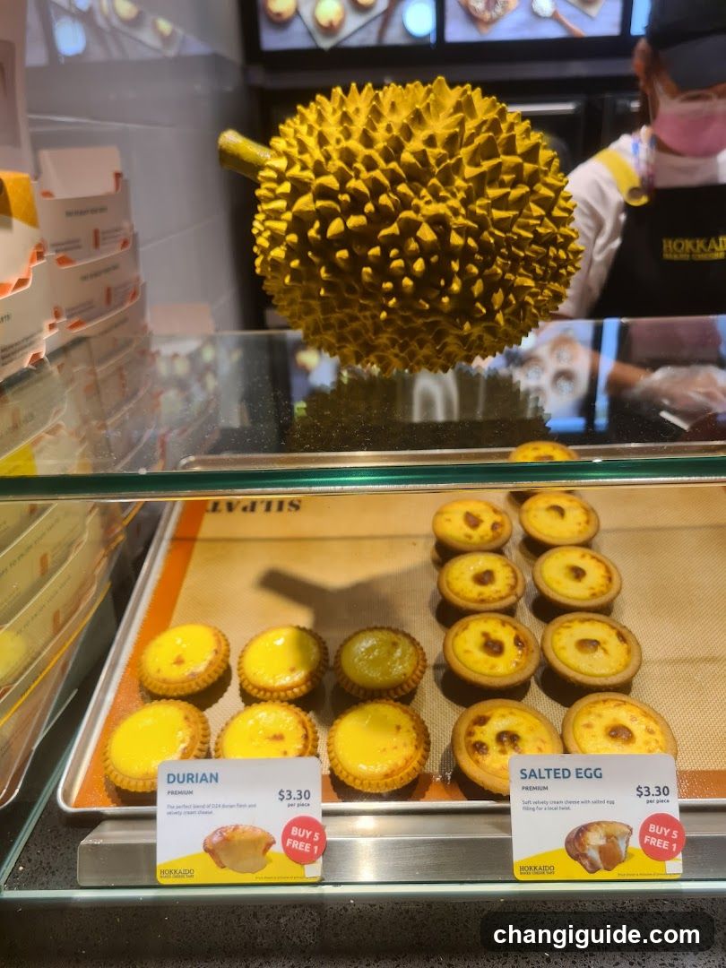 Durian and Salted Egg Tarts Display