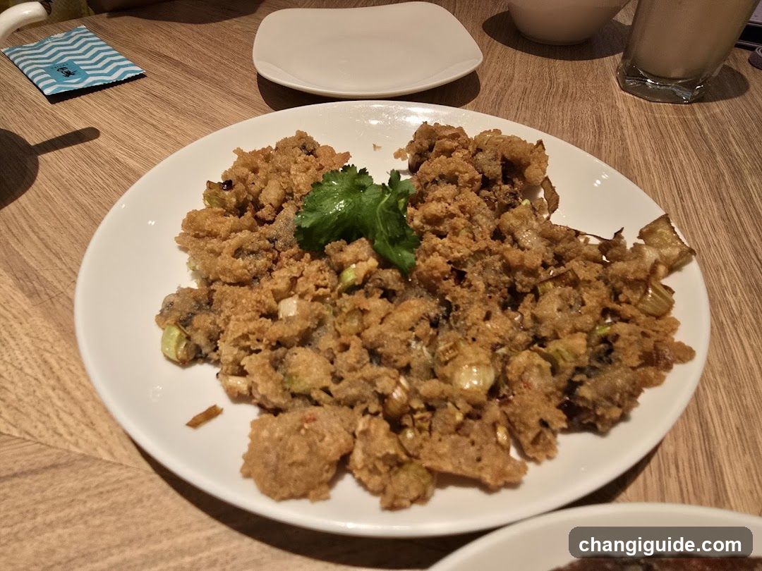 Fried Crispy Dish with Cilantro Garnish