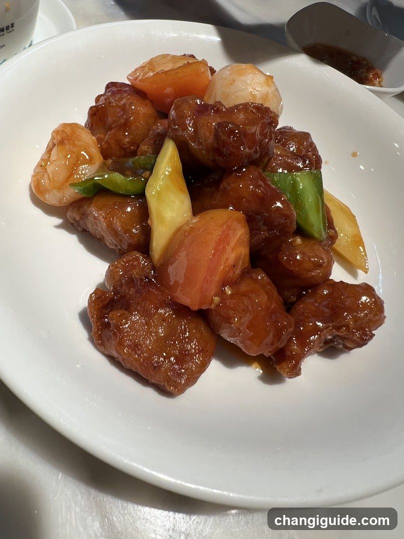 Sugary Chicken with Shrimp and Vegetables