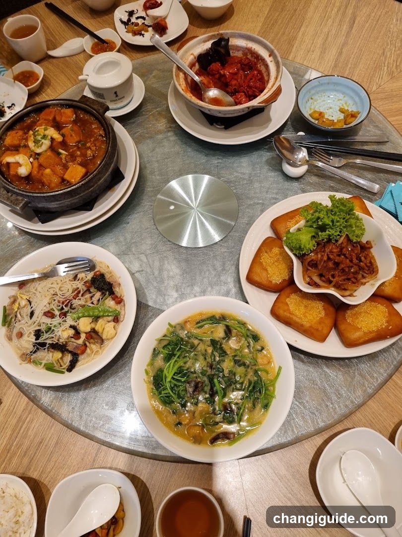 Dining Table with Various Dishes