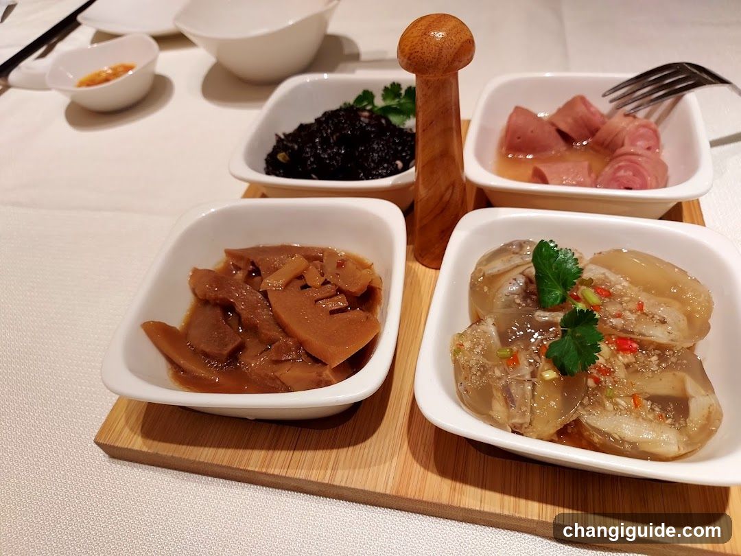 Assorted Cold Appetizers on Wooden Tray