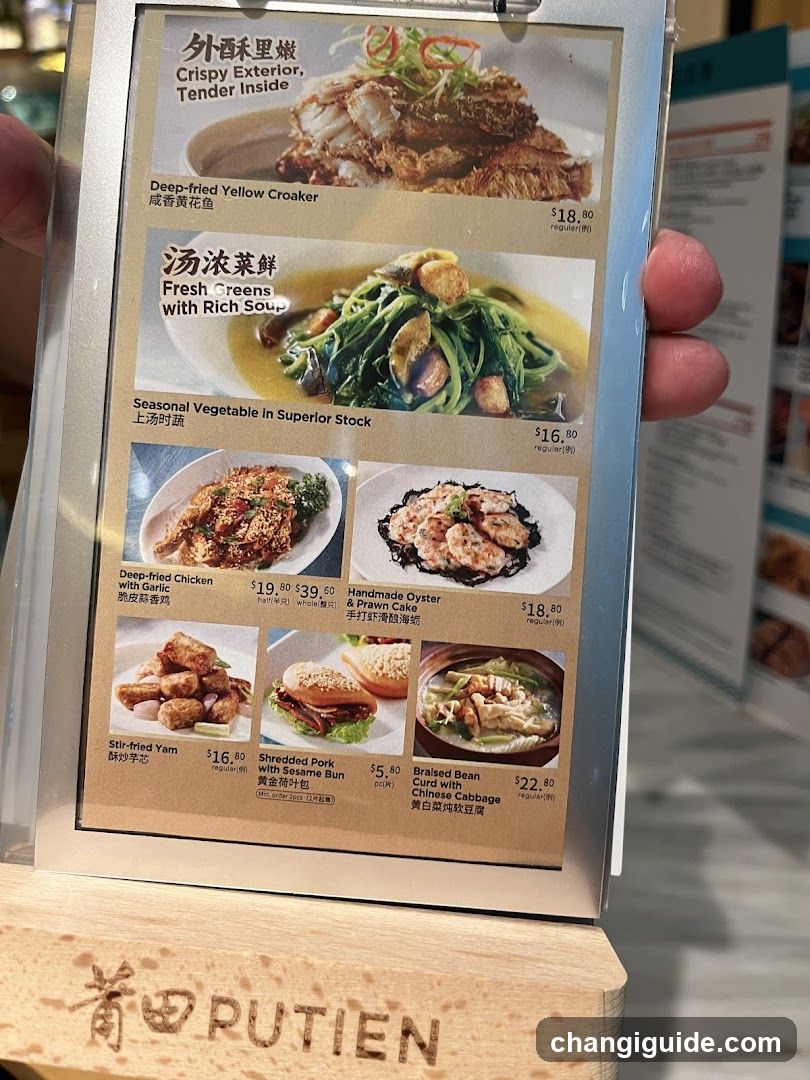 Putien Menu Display