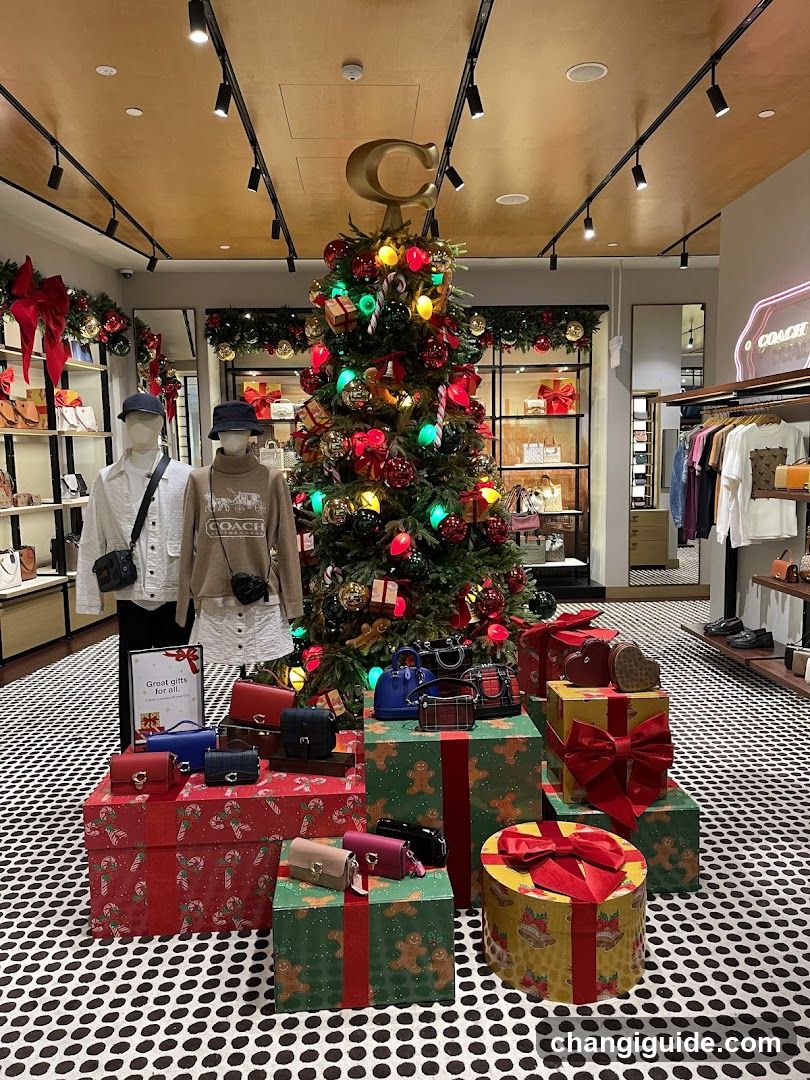Christmas display in Coach store