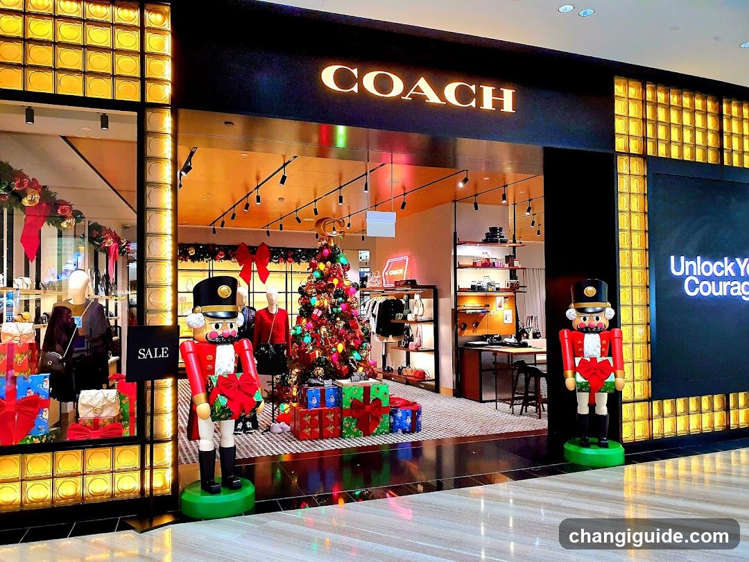 Coach Storefront with Christmas Decorations