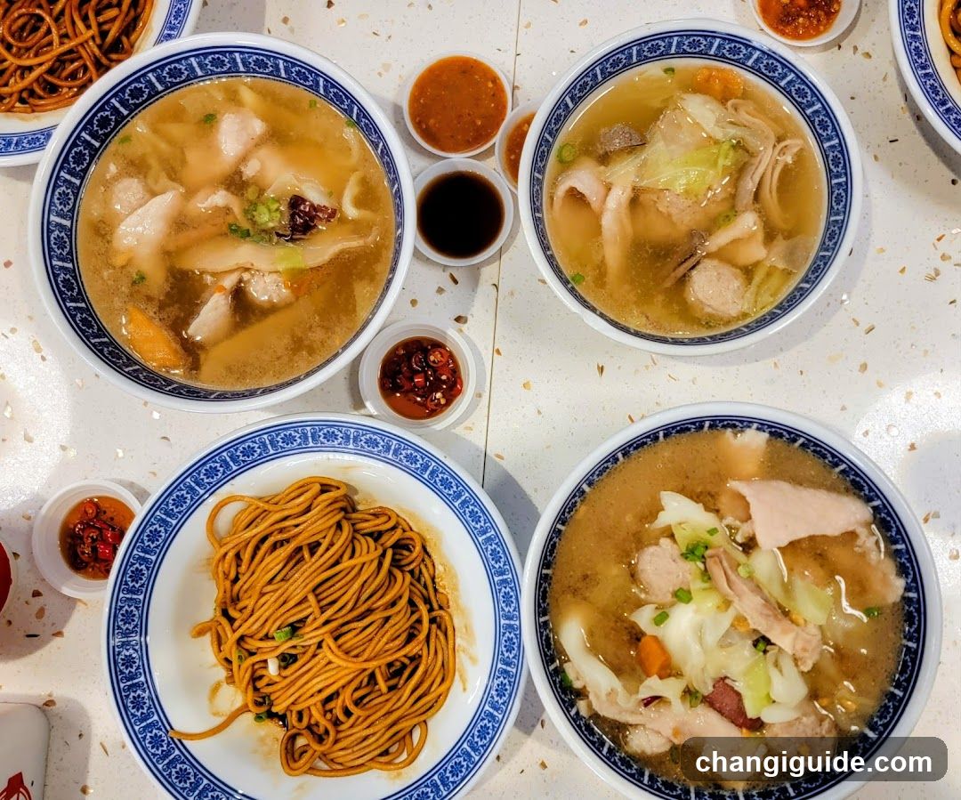 Noodle and Soup Meal Spread