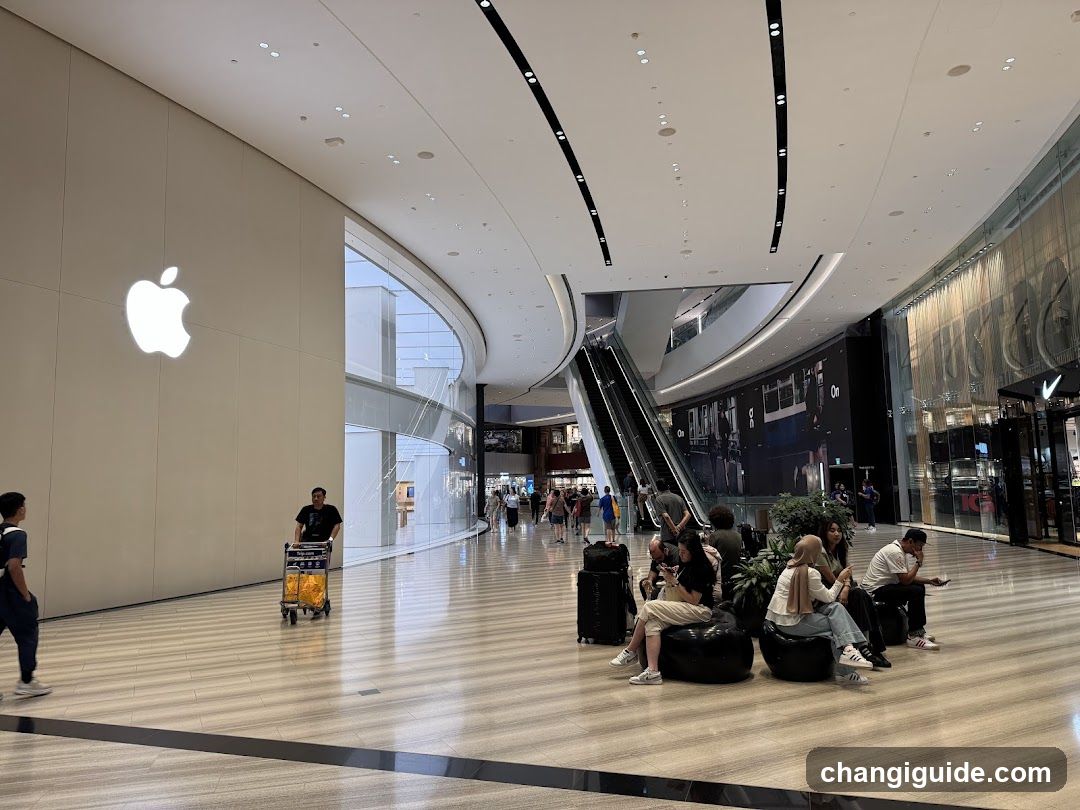 Apple Store Interior with Waiting Group