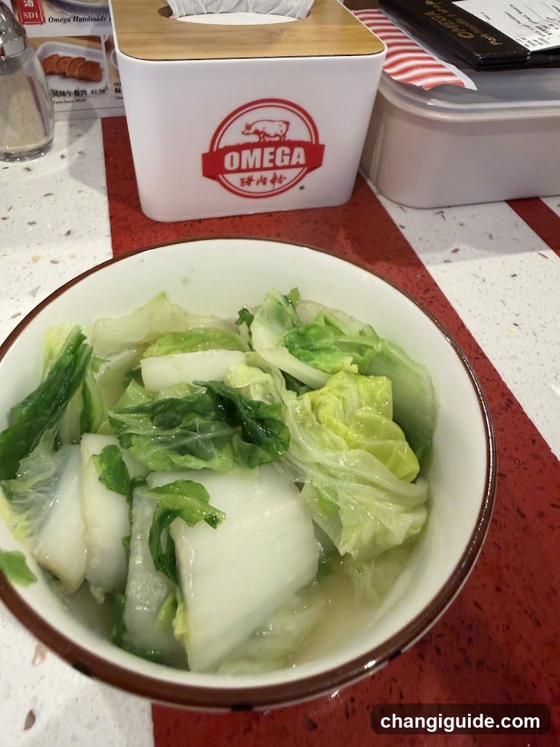 Bowl of stir-fried cabbage with radish