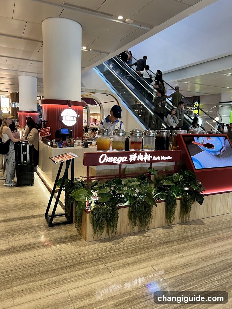 Omega Pork Noodle Stand in Airport Terminal