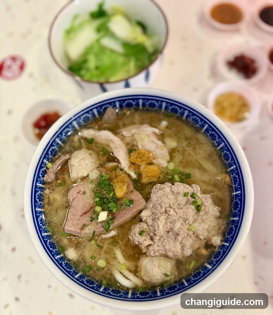 Noodle Soup with Meatballs and Vegetables