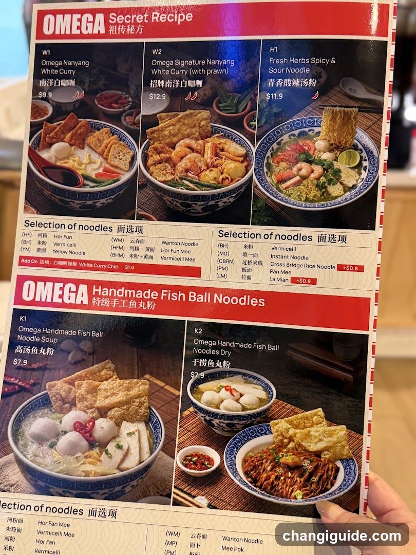 Omega Noodle Menu