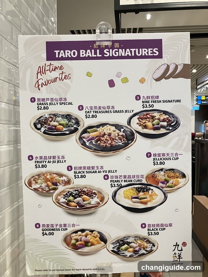 Taro Ball Signatures Menu Board